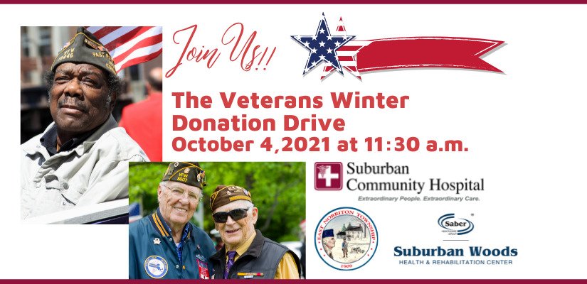 Suburban Community Hospital encourages donations to help homeless Veterans or Veterans in need during the winter months.